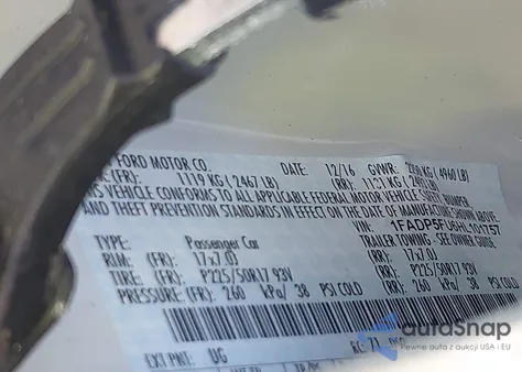 2017 Ford C-Max Energi Titanium z USA, uszkodzony, nr VIN 1FADP5FU6HL101757